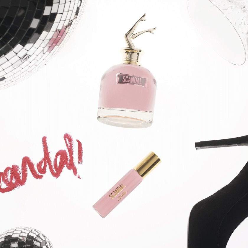 Scandal travel spray with the fragrance bottle