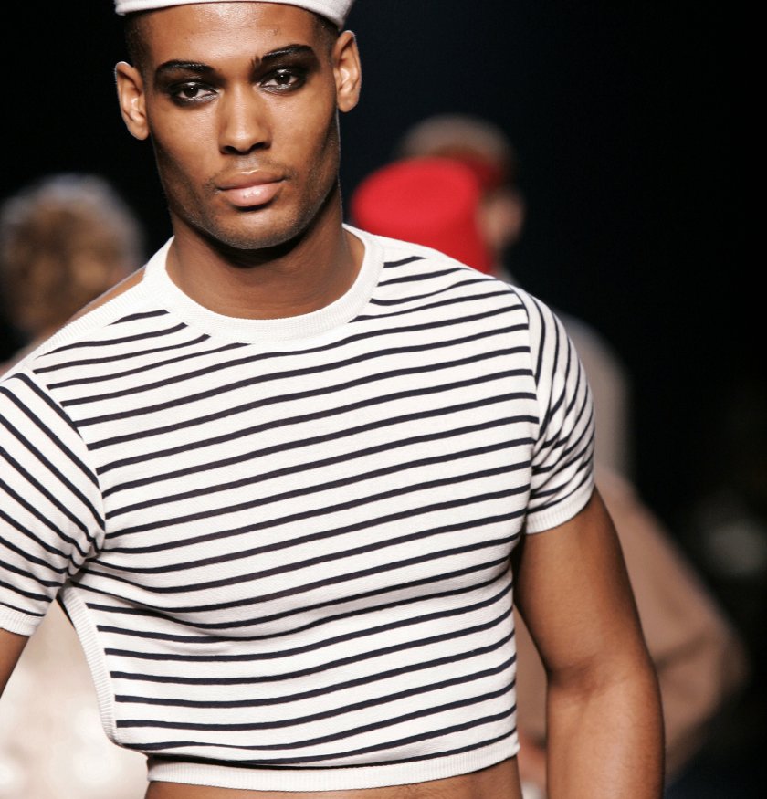 The sailors striped top on a male